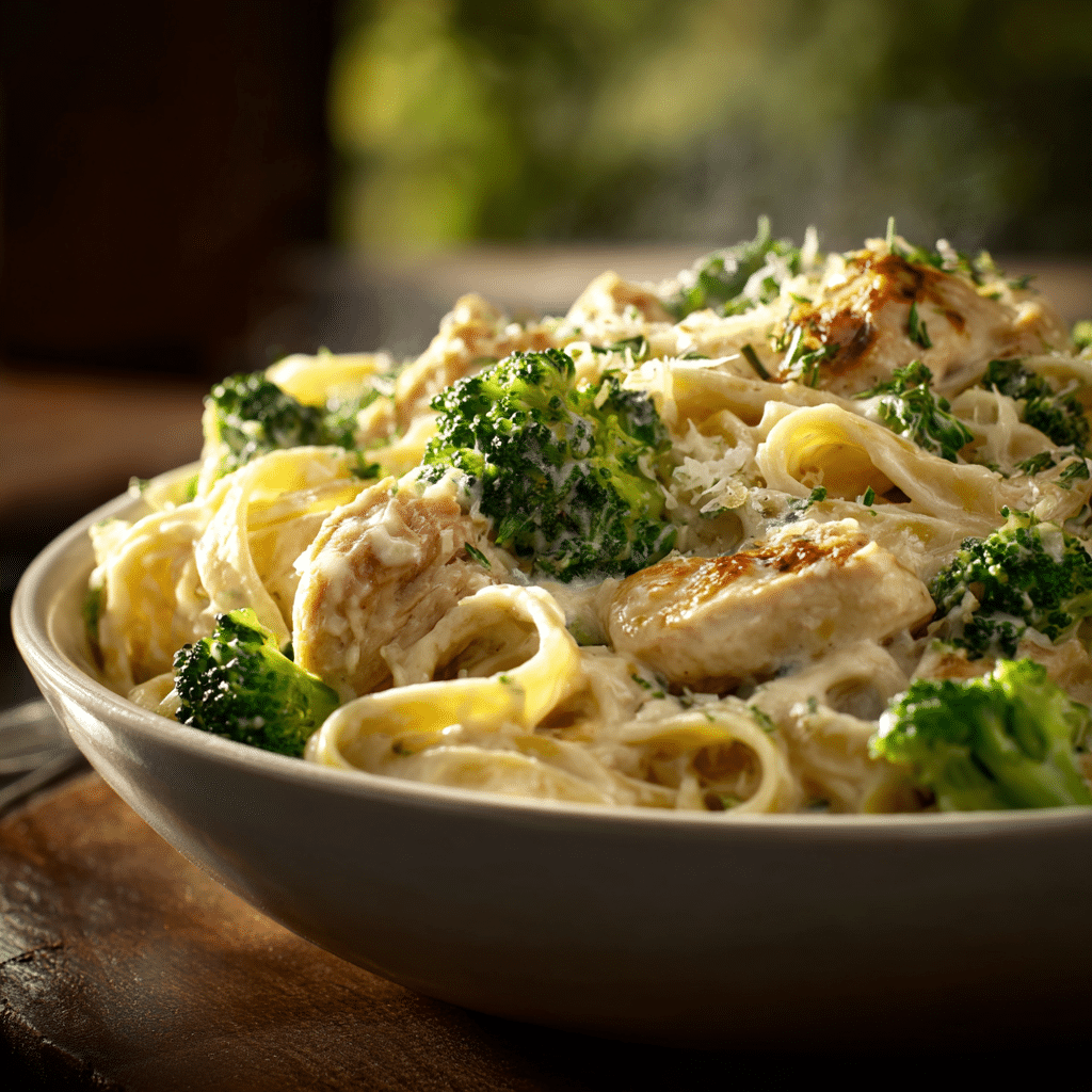One-Pot Chicken Alfredo au Brocoli – Recette Crémeuse et Facile pour Toute la Famille 5 Pâtes Alfredo au poulet et brocoli