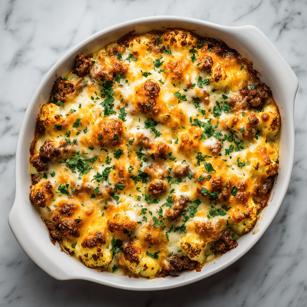 gratin keto bœuf chou-fleur