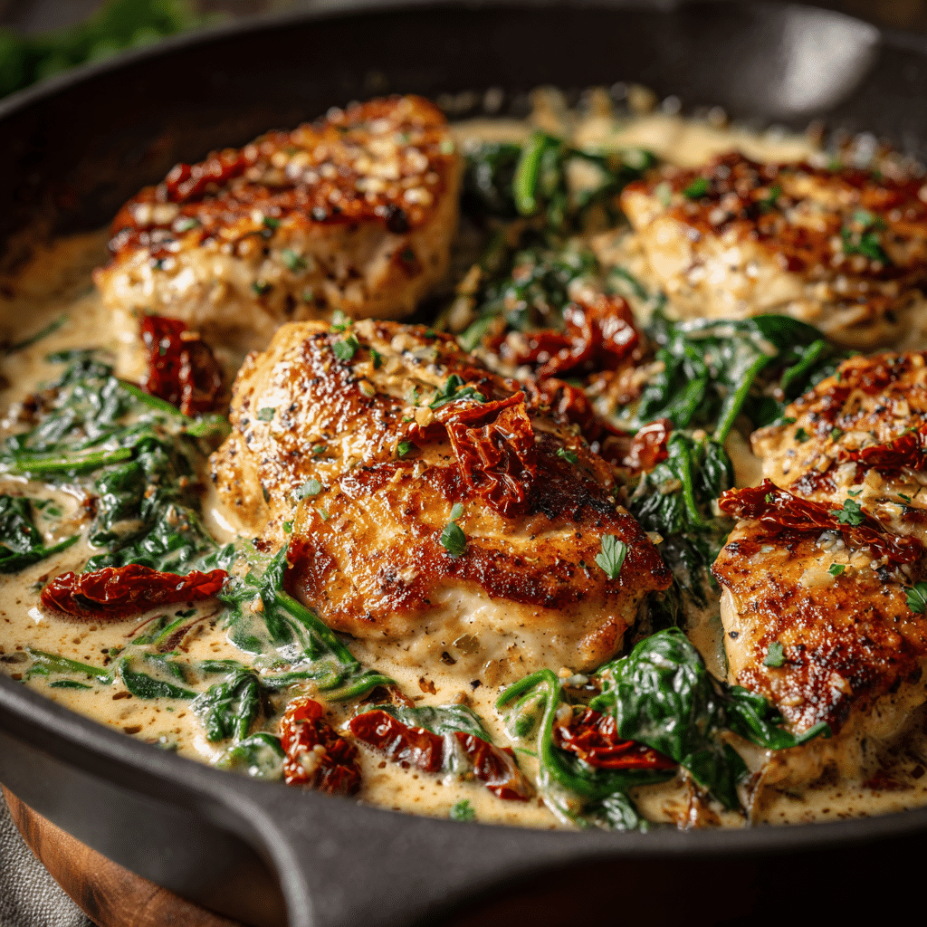 Poulet toscan crémeux en poêle