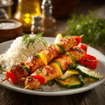 Menumaison chicken skewers serving plate