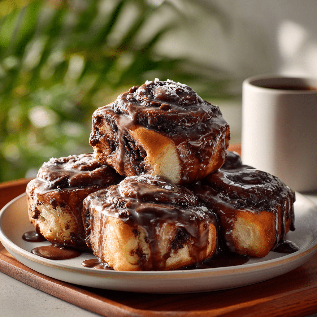 Roulés à la Cannelle Ultra Chocolatés à partir de Pâte Prête à l’Emploi 5 Menumaison chocolate cinnamon rolls featured