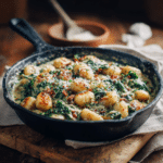 Menumaison creamy gnocchi spinach feta featured