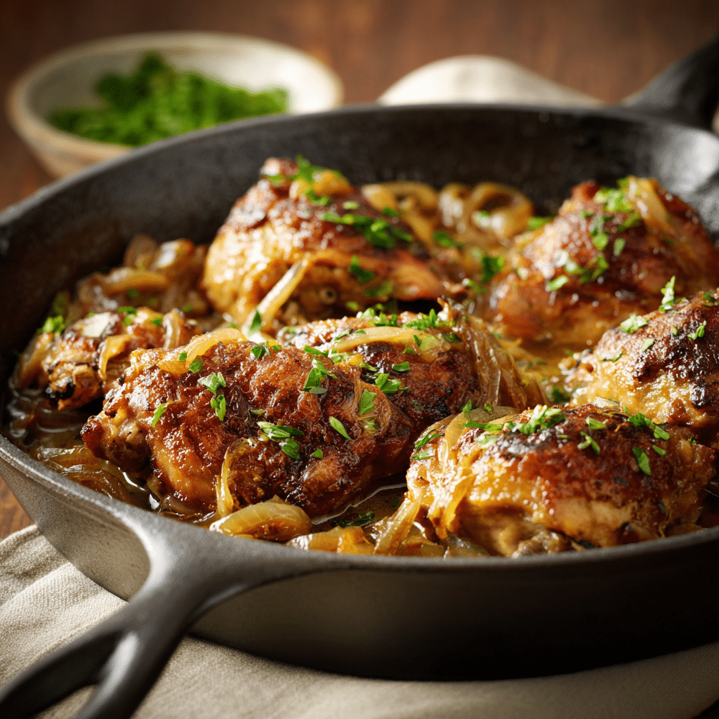 French Onion Chicken Skillet – Poulet façon soupe à l’oignon à la poêle 7 Menumaison french onion chicken skillet featured