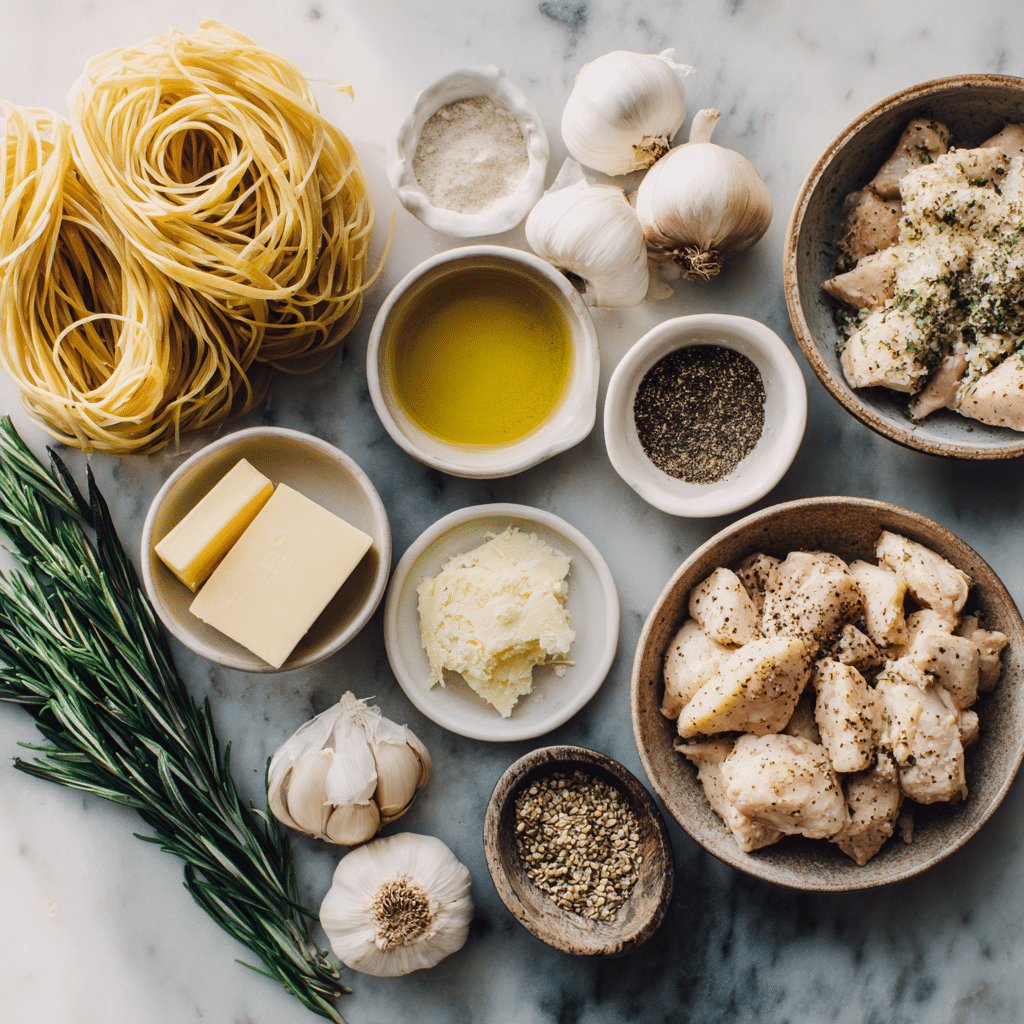 Menumaison garlic butter chicken pasta ingredients