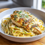 Menumaison garlic butter chicken pasta served