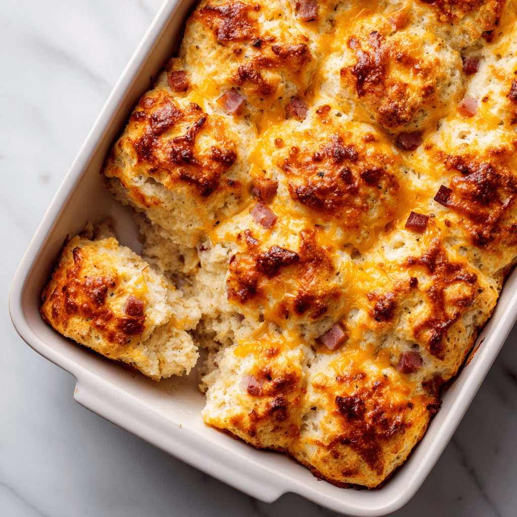 Menumaison ham cheese butter swim biscuits featured