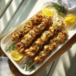 Menumaison lemon marinated chicken skewers featured