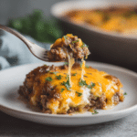 Menumaison low carb cheeseburger casserole serving