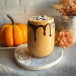 Smoothie Protéiné Chocolat, Potiron et Beurre de Cacahuète 6 Menumaison pumpkin peanut butter smoothie serving
