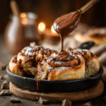 Roulés à la Cannelle Ultra Chocolatés à partir de Pâte Prête à l’Emploi 6 Menumaison served chocolate cinnamon rolls