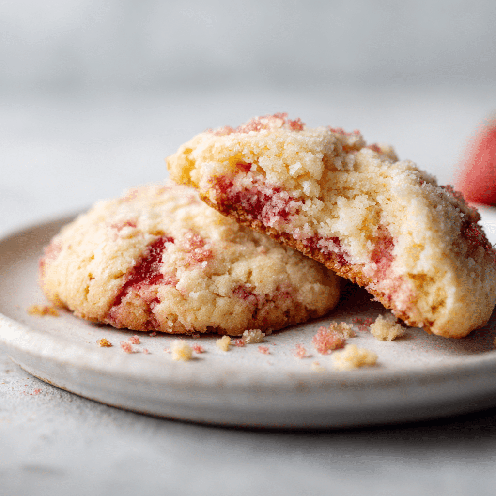 Cookies Strawberry Crunch façon Shortcake - Recette Américaine à la Fraise 5 Menumaison strawberry crunch shortcake cookies featured