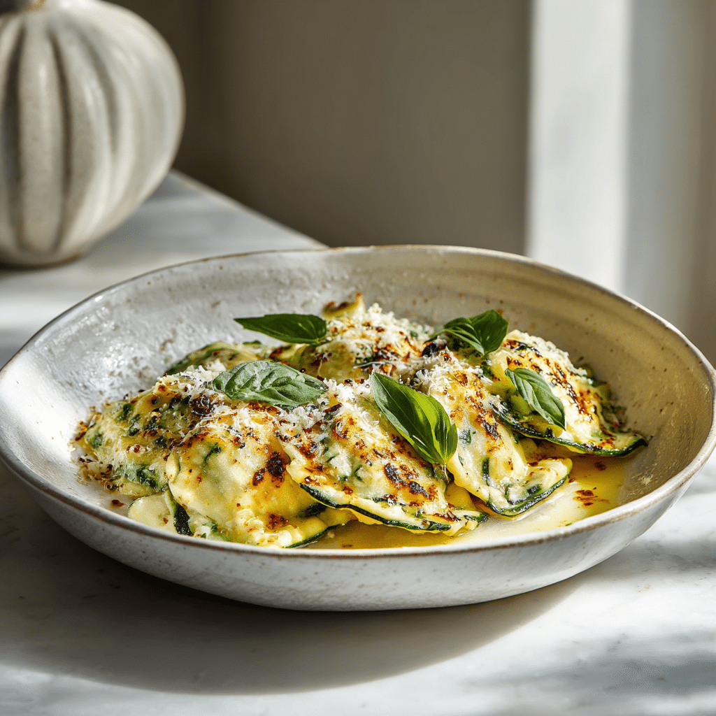 Raviolis aux courgettes et à la ricotta, raviolis italiens sains