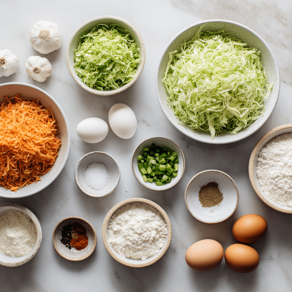 Mennumaison cabbage fritters ingredients