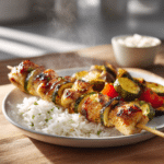 Menumaison air fryer chicken skewers serving