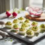 Menumaison avocado deviled eggs no mayo serving