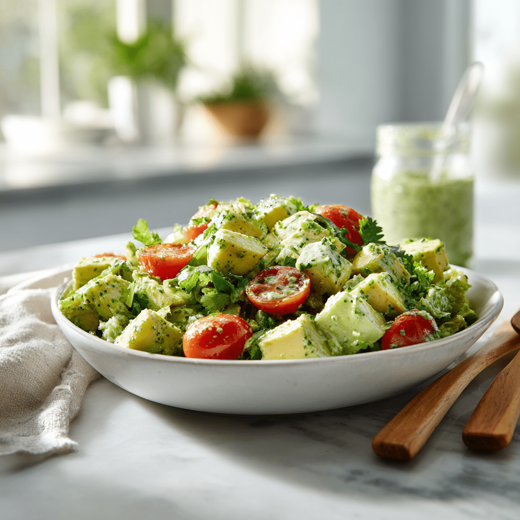 Menumaison avocado salad lime cilantro dressing featured