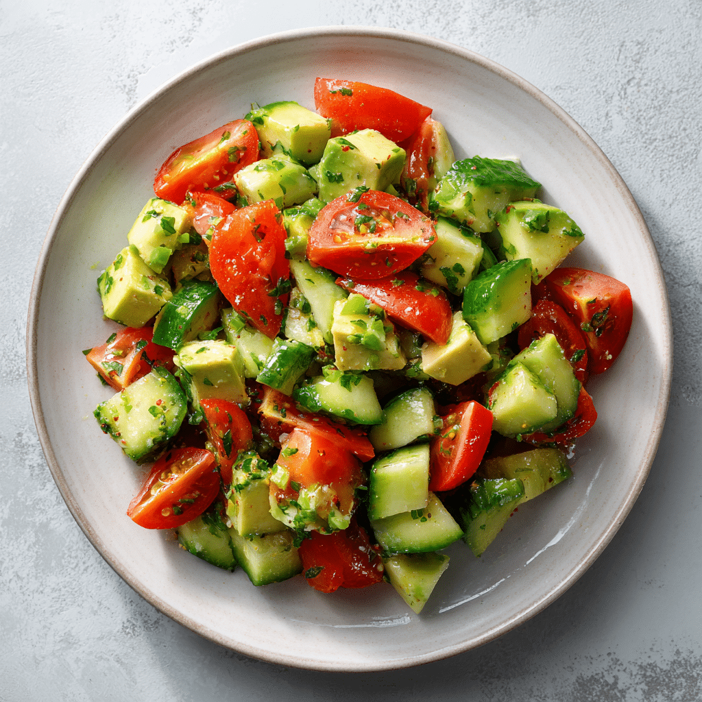 Menumaison avocado tomato cucumber salad featured