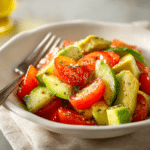 Menumaison avocado tomato cucumber salad serving