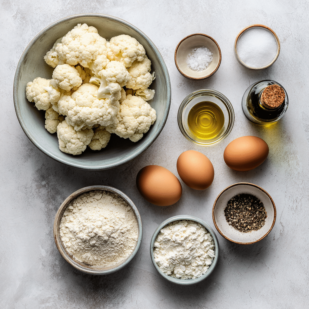 Menumaison basic cauliflower fritters ingredients
