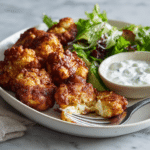 Menumaison basic cauliflower fritters serving