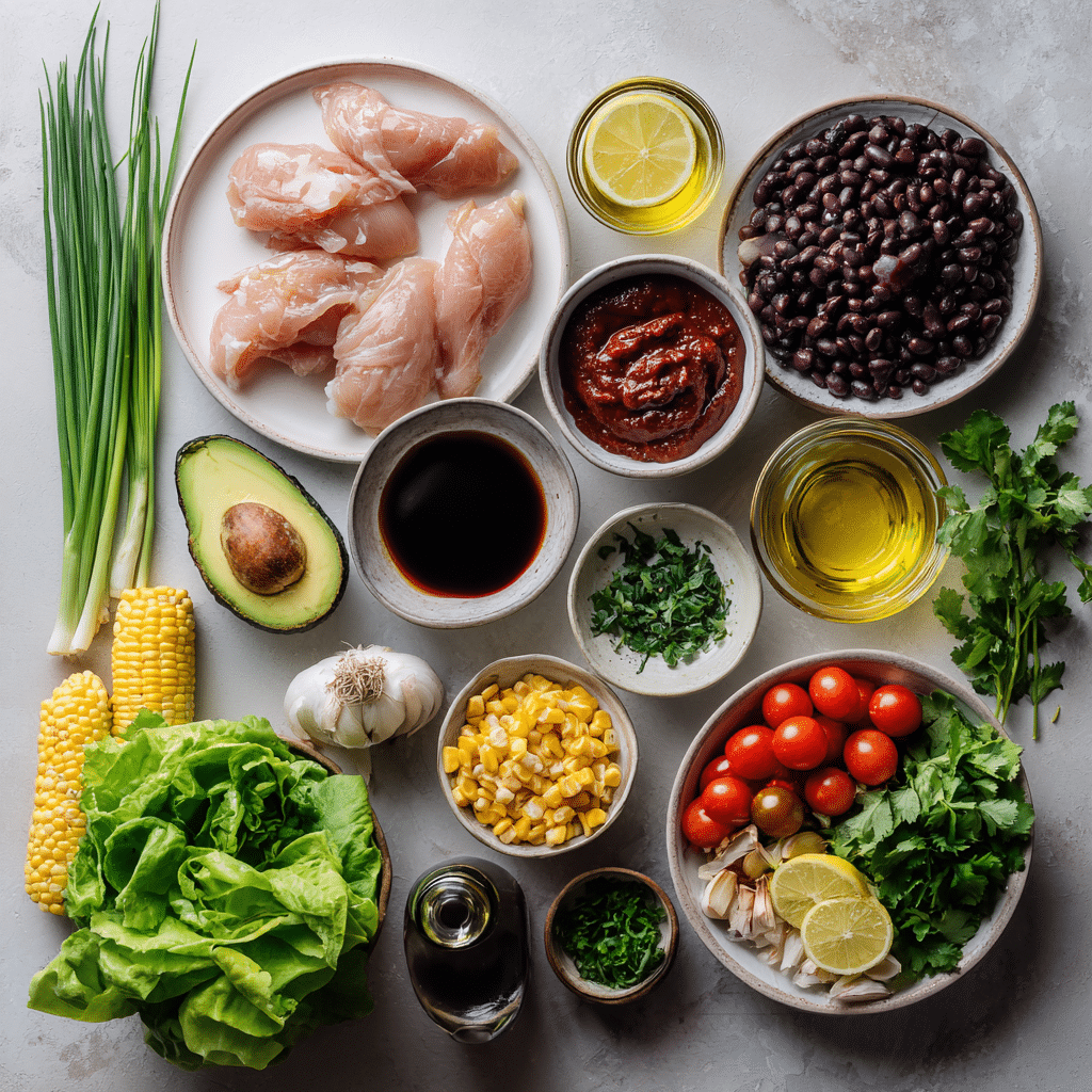 Menumaison bbq chicken skewer salad ingredients