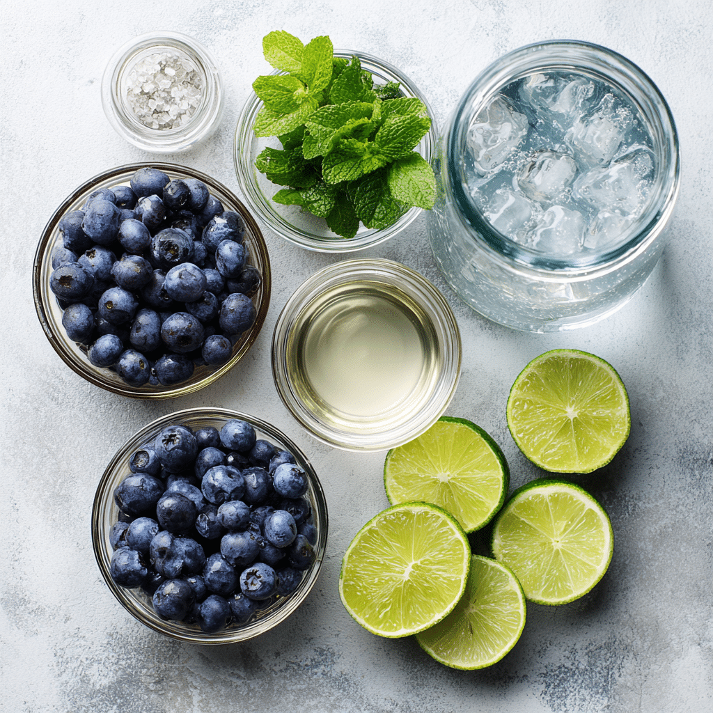 Menumaison blueberry mojito mocktail ingredients