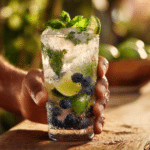 Menumaison blueberry mojito mocktail serving