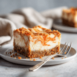 Menumaison carrot cake cheesecake bars serving