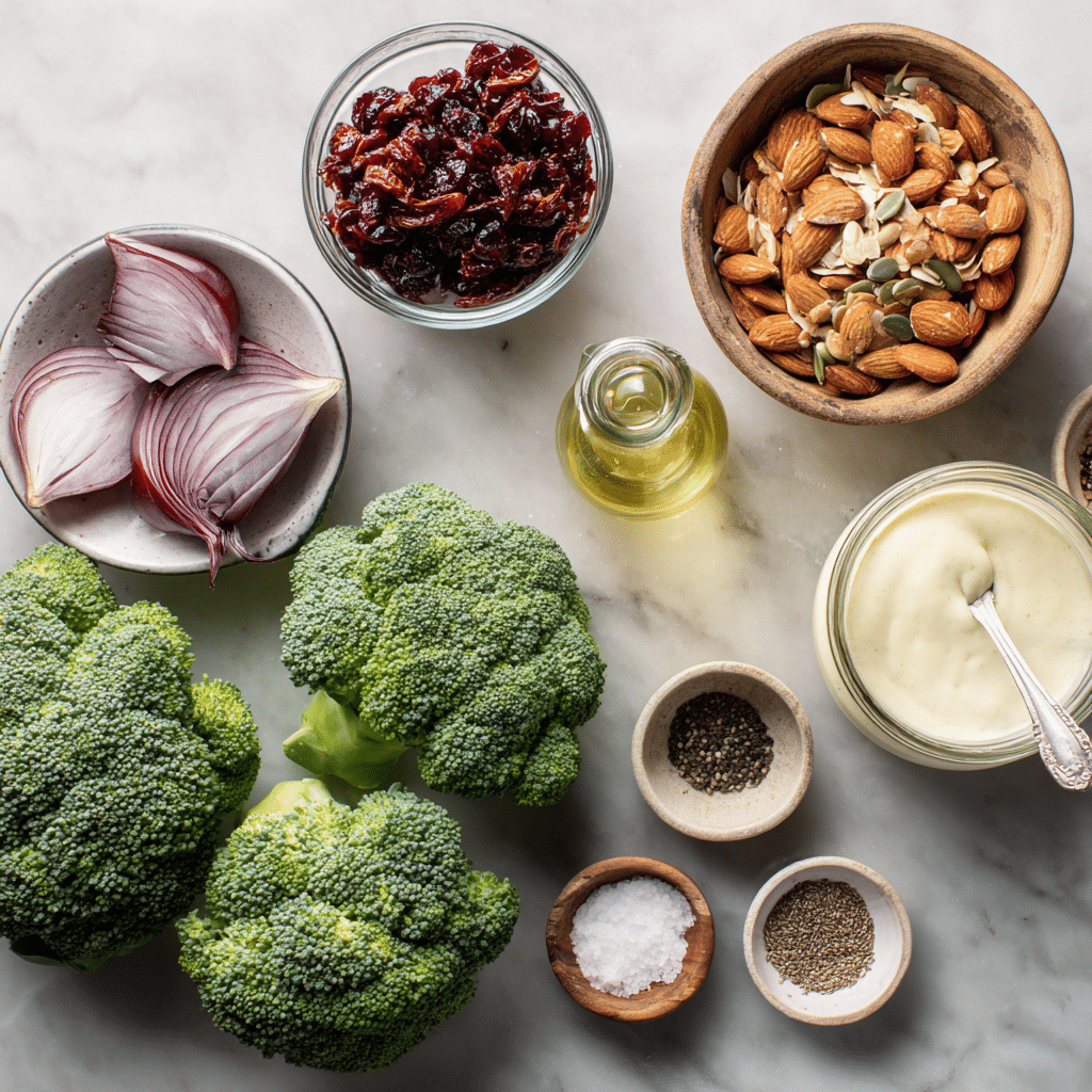 Menumaison creamy broccoli salad ingredients