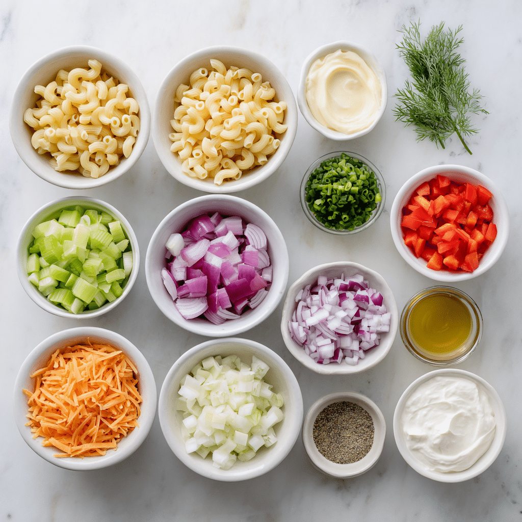 Menumaison creamy macaroni salad ingredients