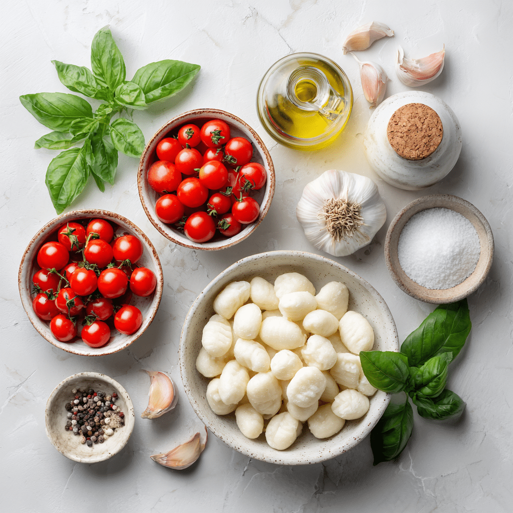 Menumaison creamy tomato gnocchi with burrata ingredients