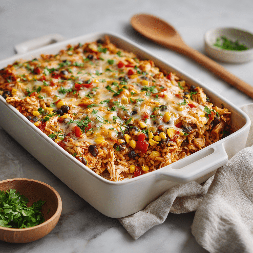 Menumaison easy chicken burrito casserole featured