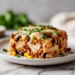 Menumaison easy chicken burrito casserole serving