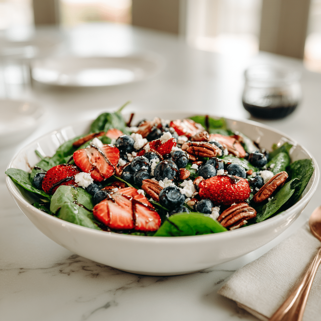 Menumaison featured spinach strawberry salad