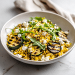 Menumaison fresh corn grilled zucchini salad featured