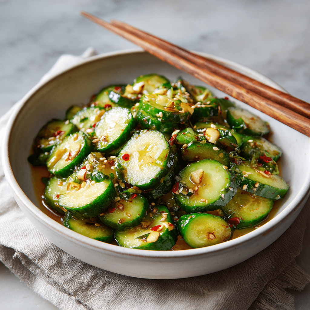 Menumaison healthy asian cucumber salad featured