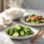 Menumaison healthy asian cucumber salad serving
