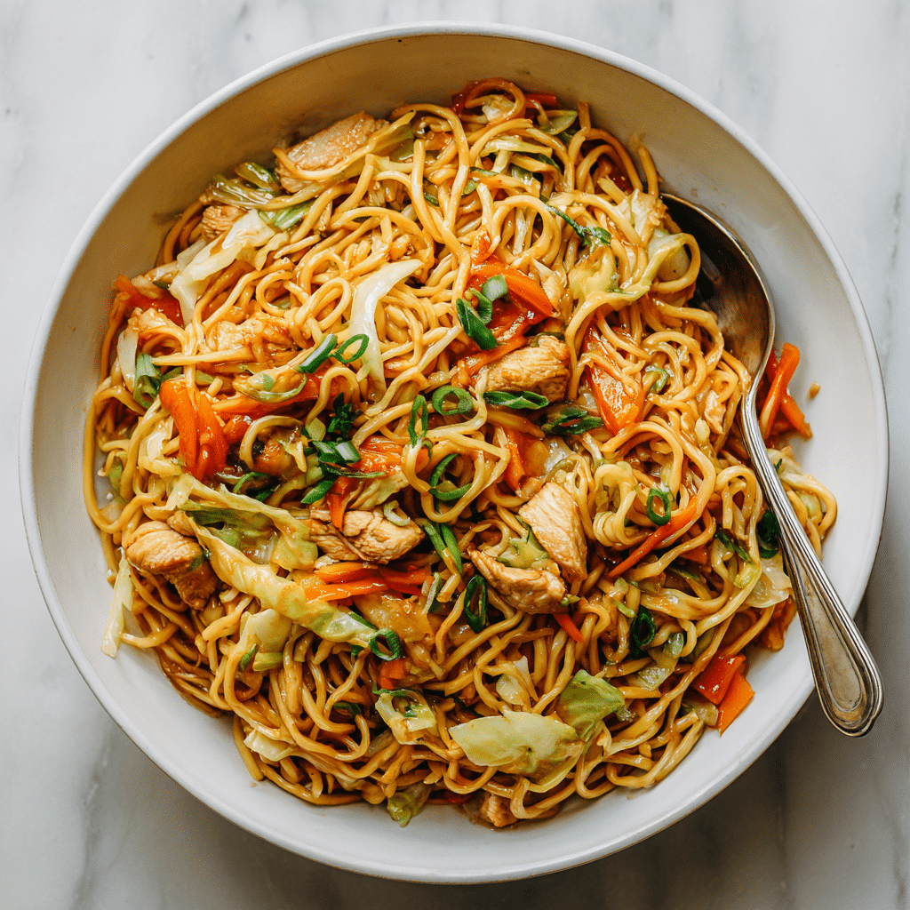Menumaison homemade chicken chow mein recipe