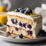Menumaison lemon blueberry cake serving