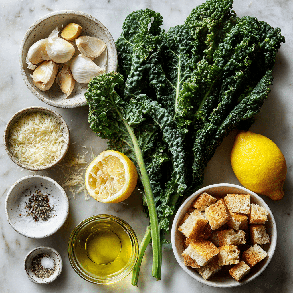 Menumaison lemon parm kale salad ingredients