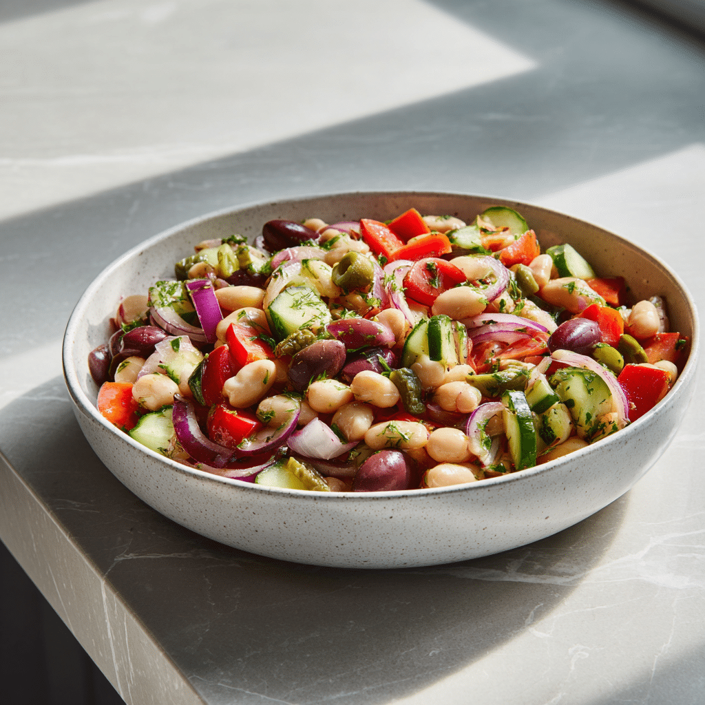 Menumaison mediterranean bean salad featured