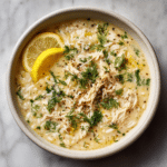 Menumaison mediterranean lemon chicken soup creamy featured