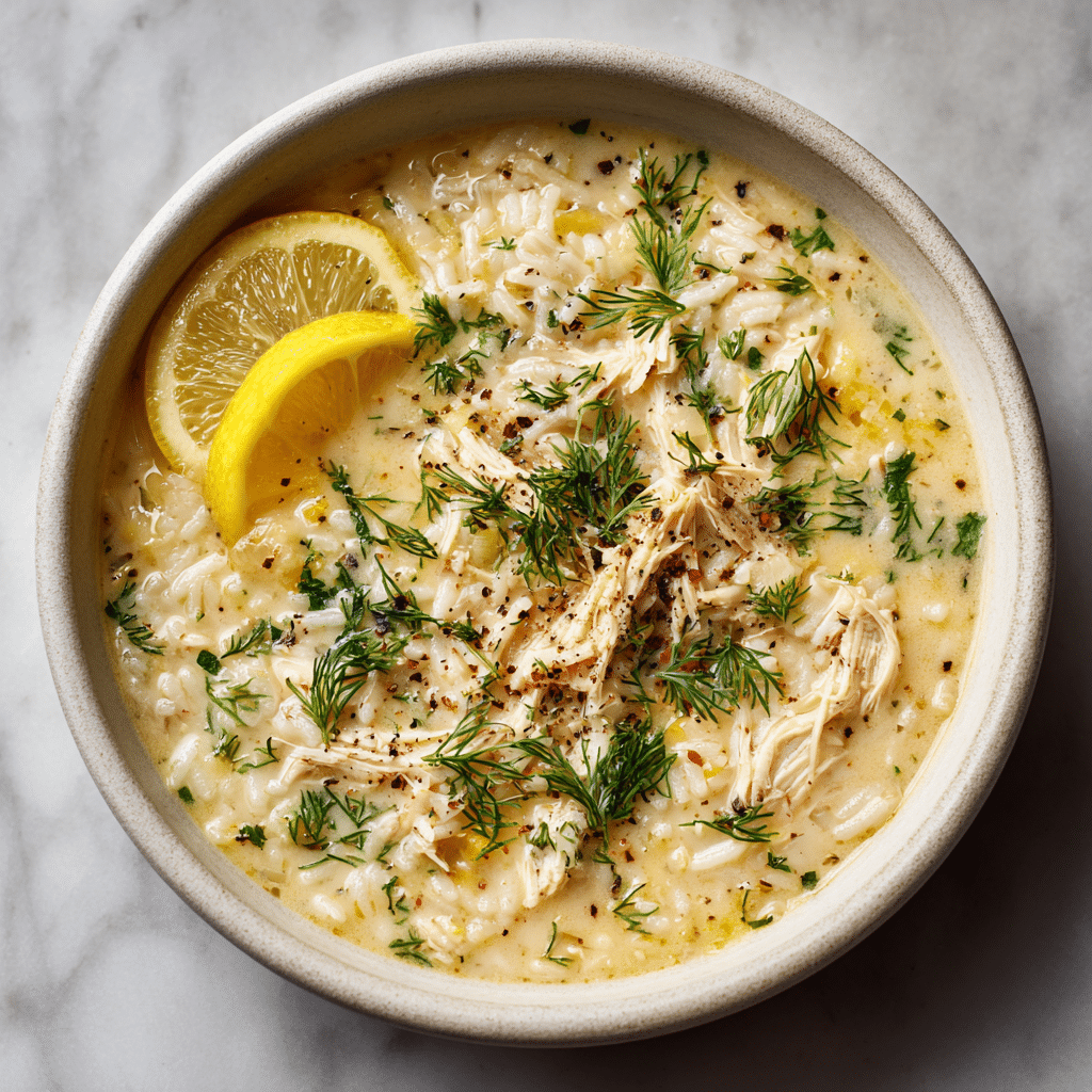 Menumaison mediterranean lemon chicken soup creamy featured