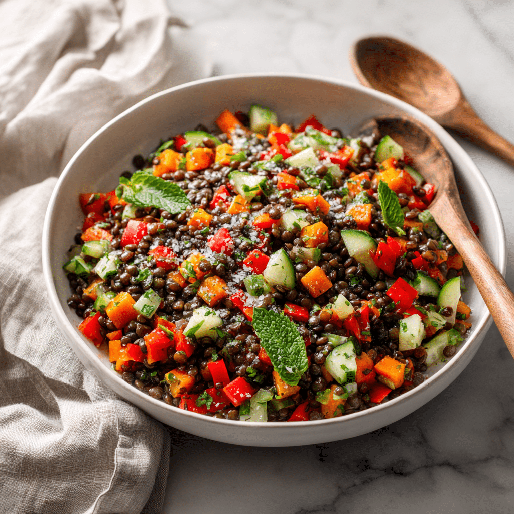 Menumaison mediterranean lentil salad featured