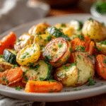 Menumaison roasted potatoes carrots zucchini serving 1