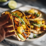 Menumaison sheet pan chicken chipotle pineapple tacos serving