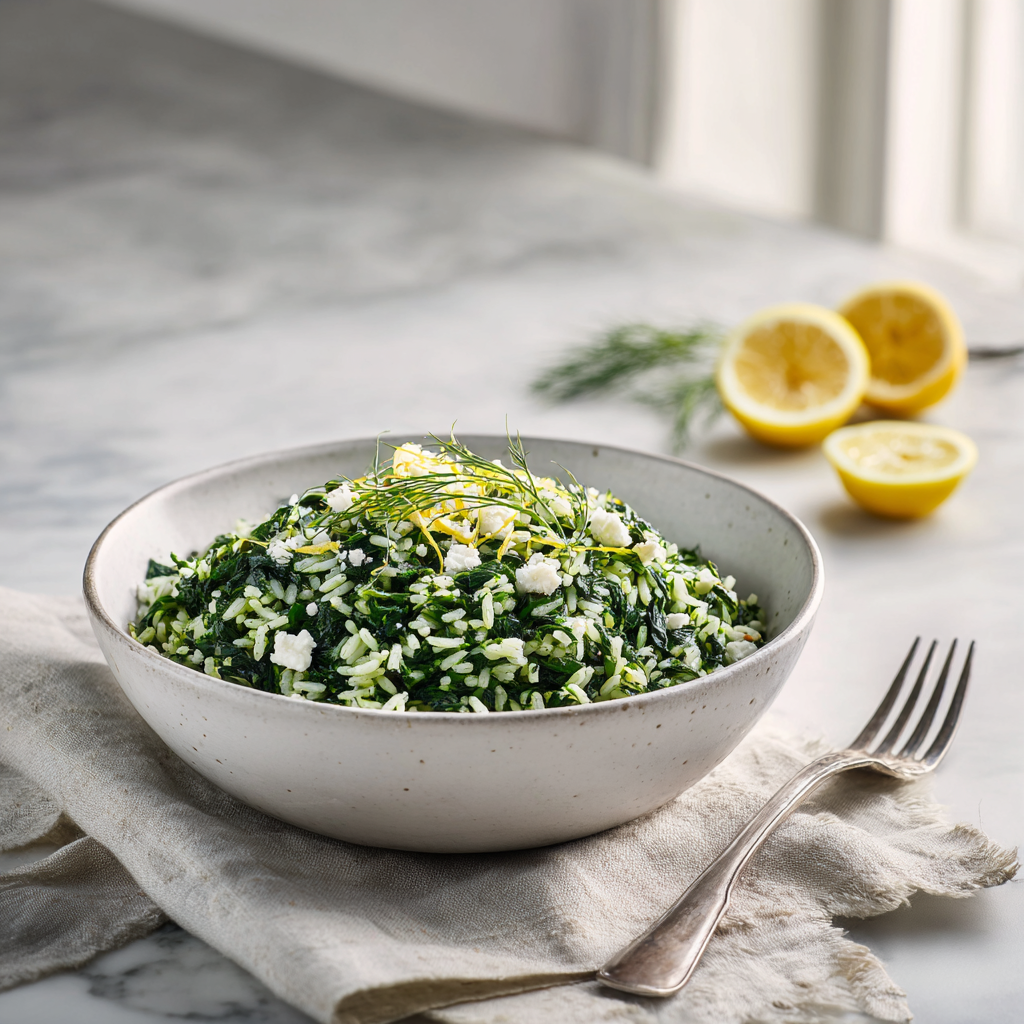 Menumaison spinach rice featured