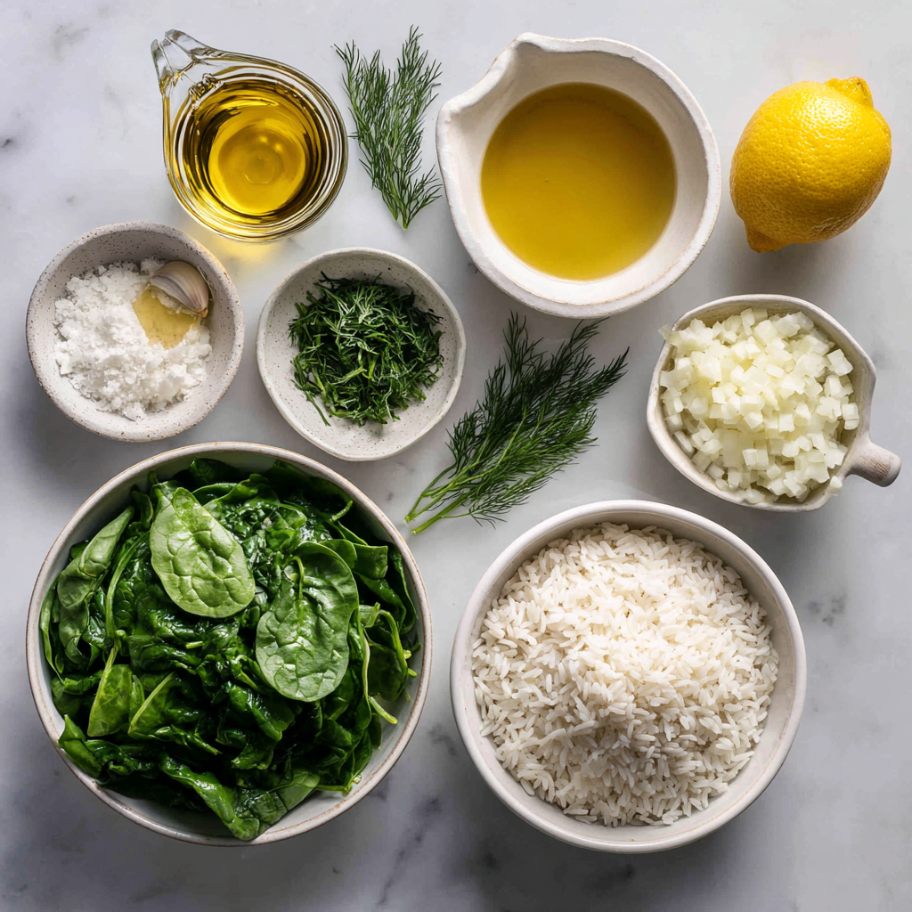 Menumaison spinach rice ingredients