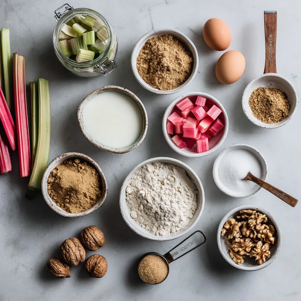Menumaiosn rhubarb muffins ingredients