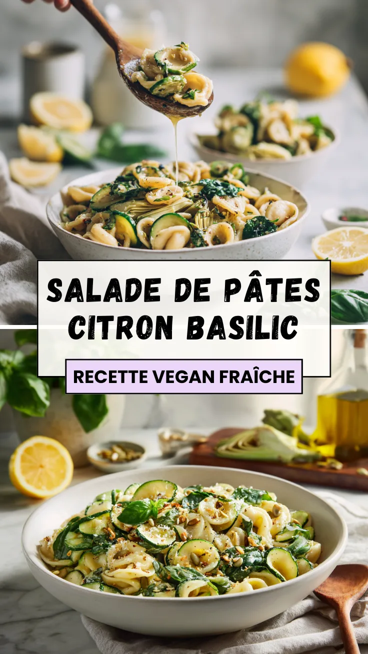 Salade de Pâtes Citron Basilic – Recette végétalienne fraîche 6 Menumaison Pin 40